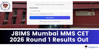 JBIMS Mumbai MMS CET 2026 Round 1 Results Out @jbims.edu; Check Your Status Now